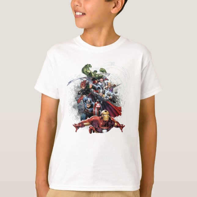 Avengers Attack Graphic T-Shirt (Front)