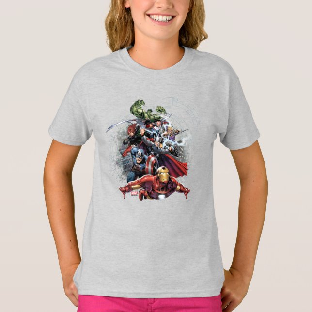 Avengers Attack Graphic T-Shirt (Front)