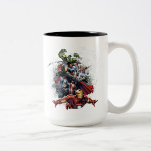 Avengers Attack Graphic Two-Tone Coffee Mug