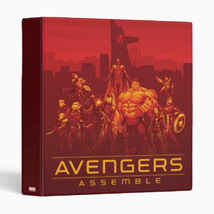Avengers   Avengers Assemble Red City Skyline 3 Ring Binder