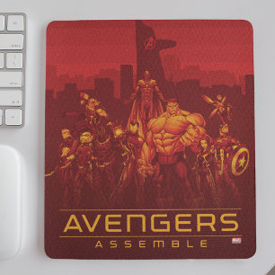 Avengers Avengers Assemble Red City Skyline Mouse Pad