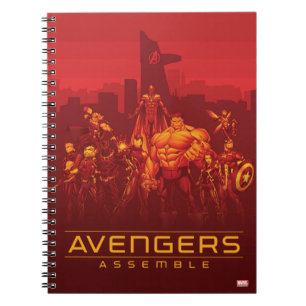 Avengers Avengers Assemble Red City Skyline Notebook