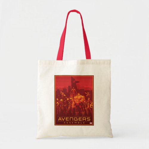 Avengers  Avengers Assemble Red City Skyline Tote Bag