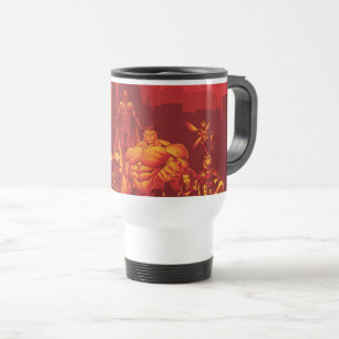 Avengers   Avengers Assemble Red City Skyline Travel Mug