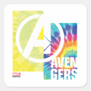 Avengers   Avengers Tie Dye Logo Square Sticker