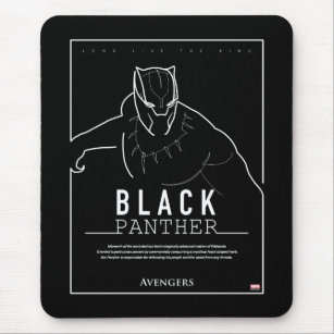 Avengers   Black Panther Character Line Art Mouse Pad