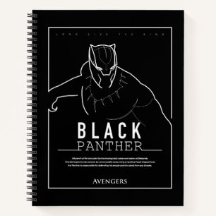 Avengers Black Panther Character Line Art Notebook