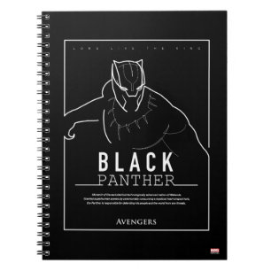 Avengers Black Panther Character Line Art Notebook