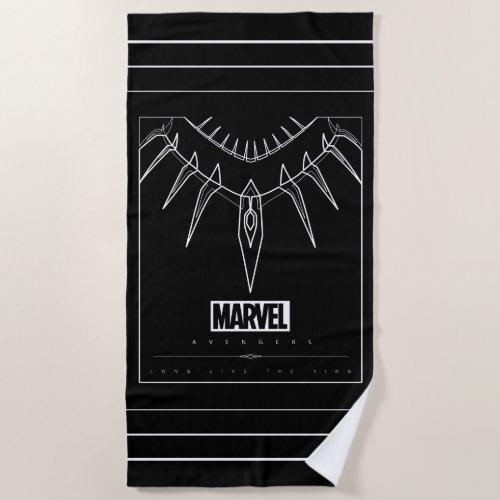 Avengers  Black Panther Claw Necklace Line Art Beach Towel