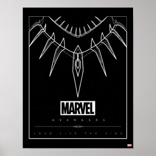 Avengers Black Panther Claw Necklace Line Art Poster