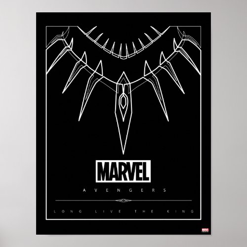 Avengers  Black Panther Claw Necklace Line Art Poster