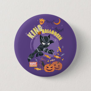 Avengers Black Panther "King of Halloween" Button
