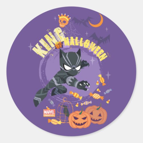 Avengers  Black Panther King of Halloween Classic Round Sticker