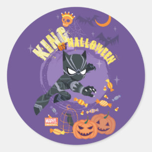 Avengers Black Panther "King of Halloween" Classic Round Sticker