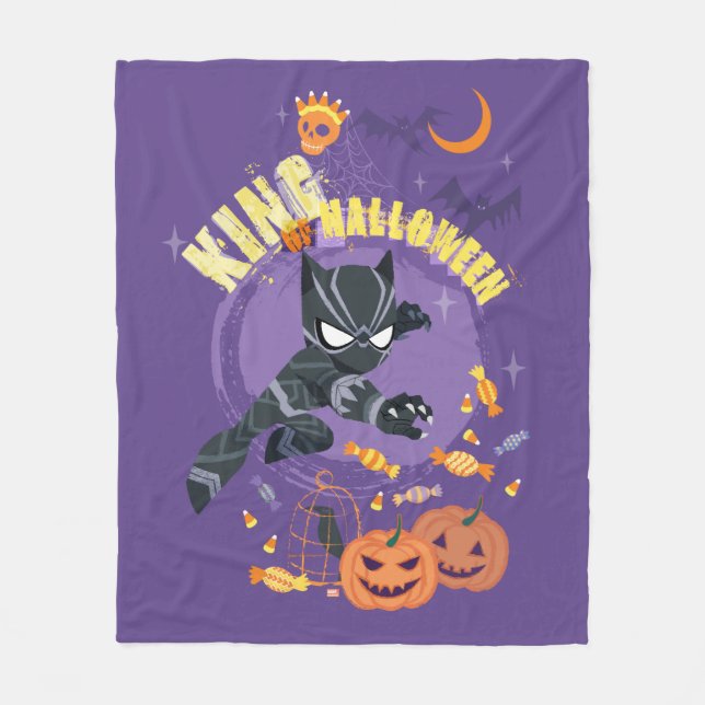 Avengers | Black Panther "King of Halloween" Fleece Blanket (Front)