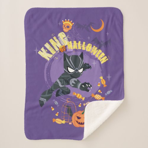 Avengers  Black Panther King of Halloween Sherpa Blanket