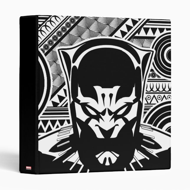 Avengers | Black Panther Tribal Face Art 3 Ring Binder (Front/Spine)