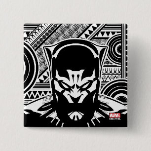 Avengers   Black Panther Tribal Face Art Button