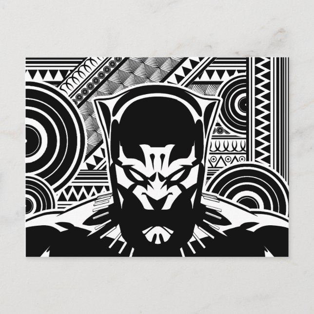 Avengers | Black Panther Tribal Face Art Postcard (Front)