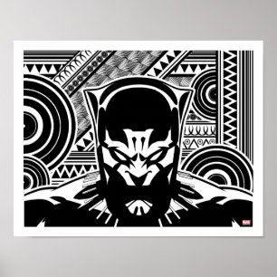 Avengers   Black Panther Tribal Face Art Poster