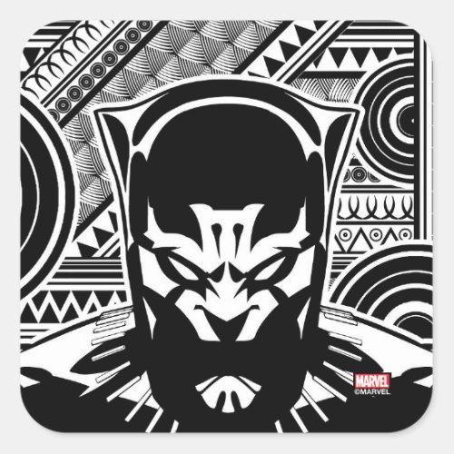 Avengers  Black Panther Tribal Face Art Square Sticker