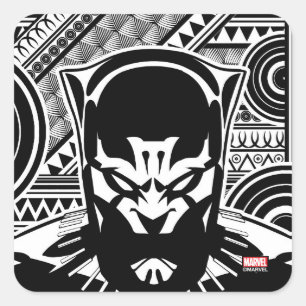 Avengers Black Panther Tribal Face Art Square Sticker
