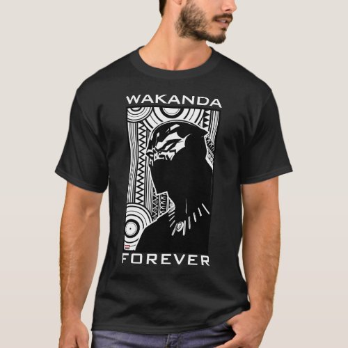 Avengers  Black Panther Tribal Profile Art T_Shirt