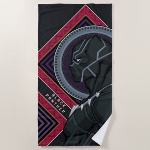 Avengers Black Panther Wakandan Tribal Art Beach Towel