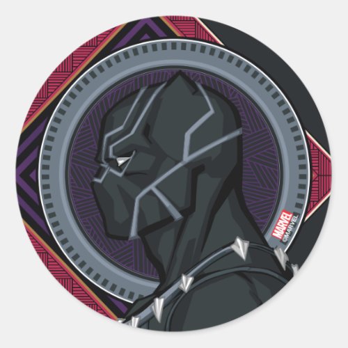 Avengers  Black Panther Wakandan Tribal Art Classic Round Sticker