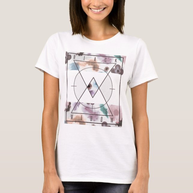 Avengers | Black Widow Floral Watercolor Logo T-Shirt (Front)