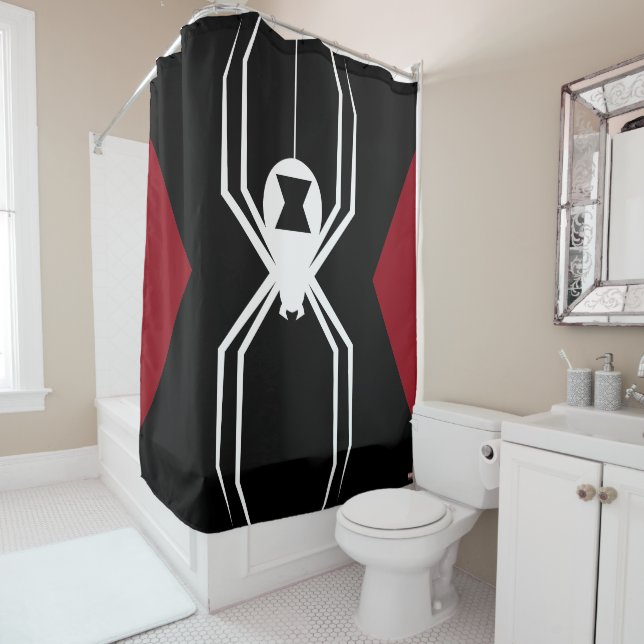 Avengers | Black Widow Icon Shower Curtain (In Situ)