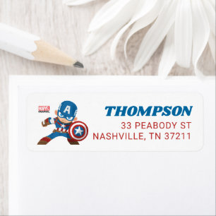 Avengers Captain America Birthday Label