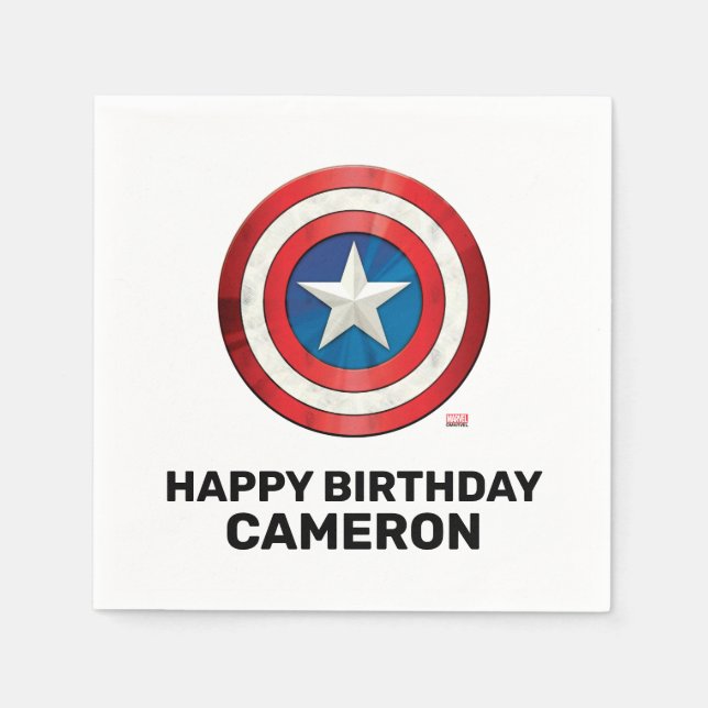 Avengers Captain America Birthday Napkins (Front)