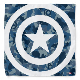 Avengers Captain America Blue Camo Pattern Bandana