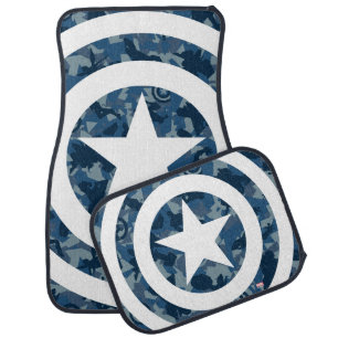 Avengers   Captain America Blue Camo Pattern Car Floor Mat