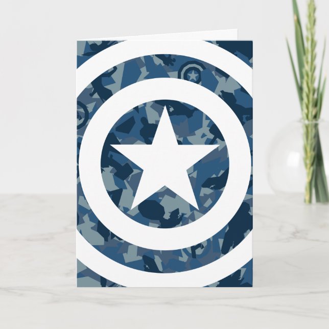 Avengers | Captain America Blue Camo Pattern Card (Front)