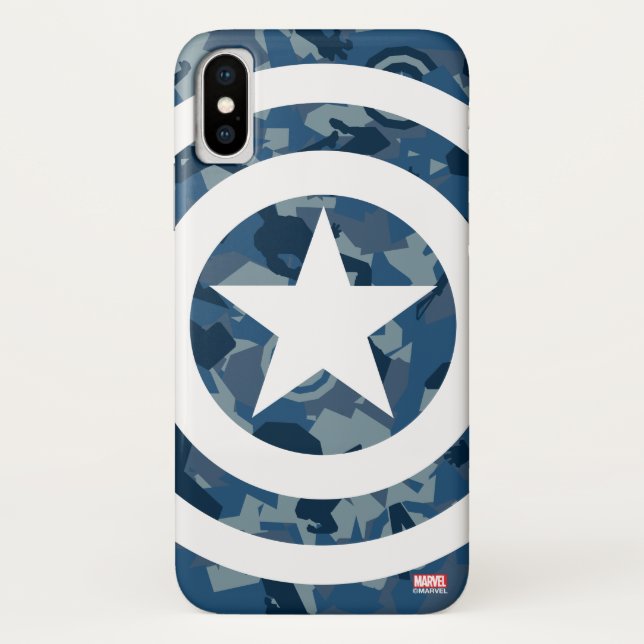 Avengers | Captain America Blue Camo Pattern Case-Mate iPhone Case (Back)