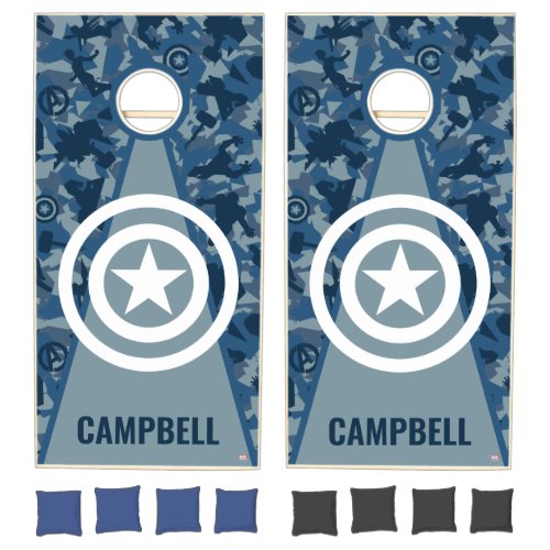 Avengers  Captain America Blue Camo Pattern Cornhole Set