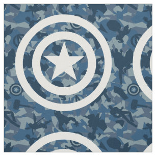 Avengers   Captain America Blue Camo Pattern Fabric