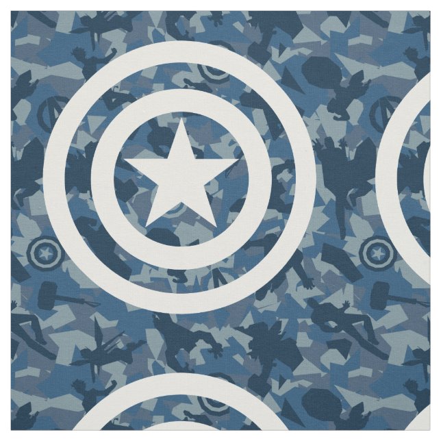 Avengers | Captain America Blue Camo Pattern Fabric (Swatch)