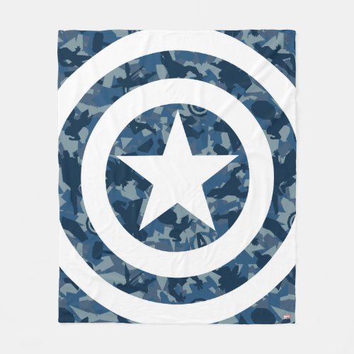 Avengers  Captain America Blue Camo Pattern Fleece Blanket