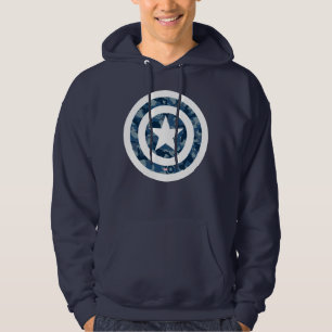 Avengers Captain America Blue Camo Pattern Hoodie