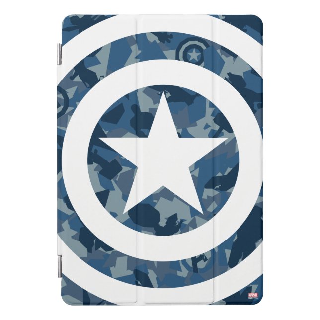 Avengers | Captain America Blue Camo Pattern iPad Pro Cover (Front)