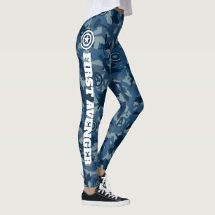 Avengers   Captain America Blue Camo Pattern Leggings
