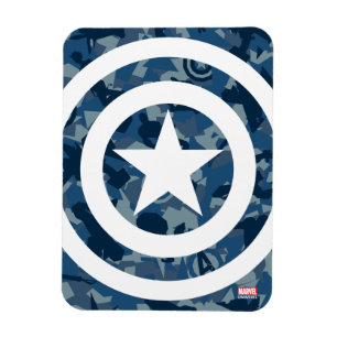 Avengers   Captain America Blue Camo Pattern Magnet