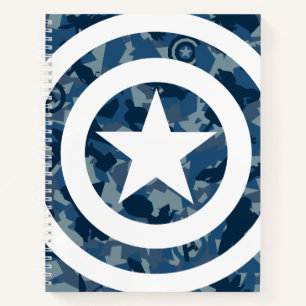 Avengers Captain America Blue Camo Pattern Notebook