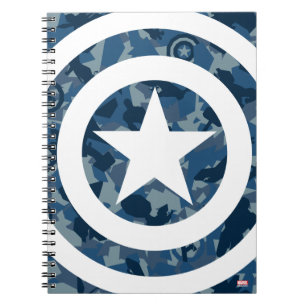 Avengers Captain America Blue Camo Pattern Notebook