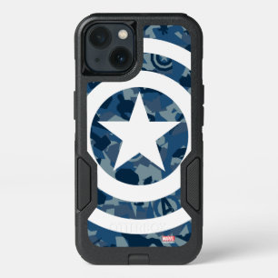 Avengers Captain America Blue Camo Pattern iPhone 13 Case