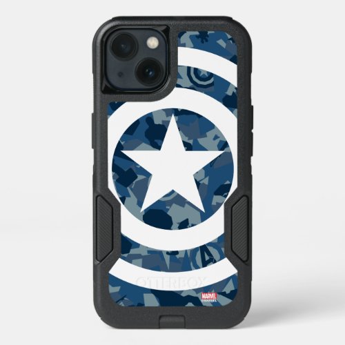 Avengers  Captain America Blue Camo Pattern iPhone 13 Case