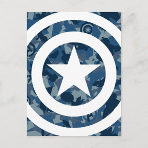Avengers Captain America Blue Camo Pattern Postcard